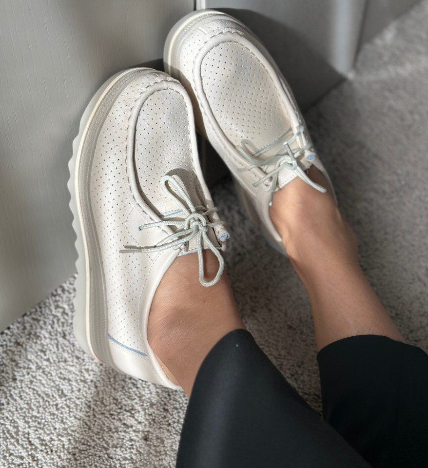 Pantofi Casual dama Torinoz Bej - Img 1