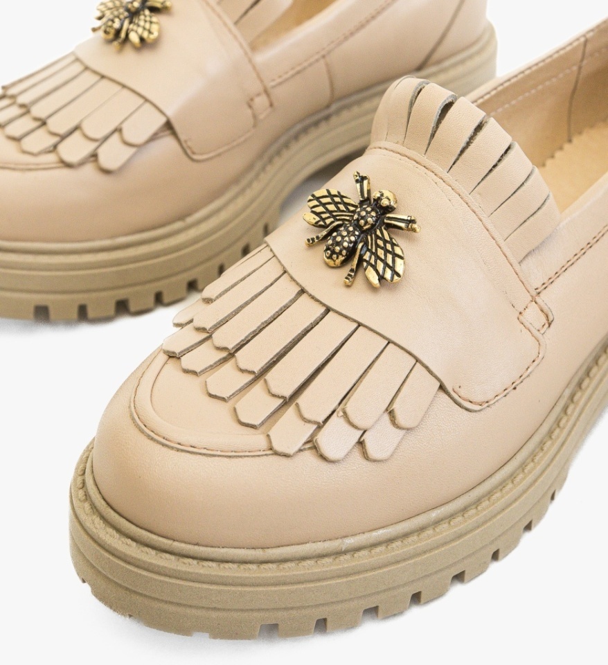 Pantofi casual dama Zenin Bej - Img 2