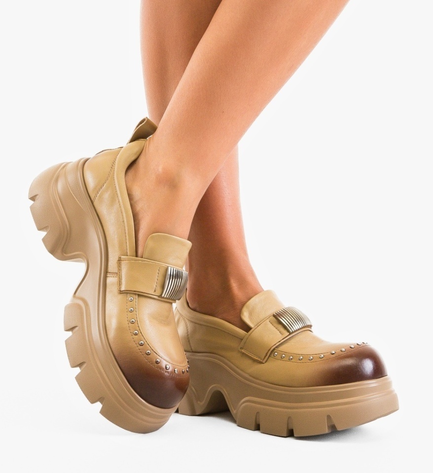 Pantofi Casual Dougla Bej - Img 4