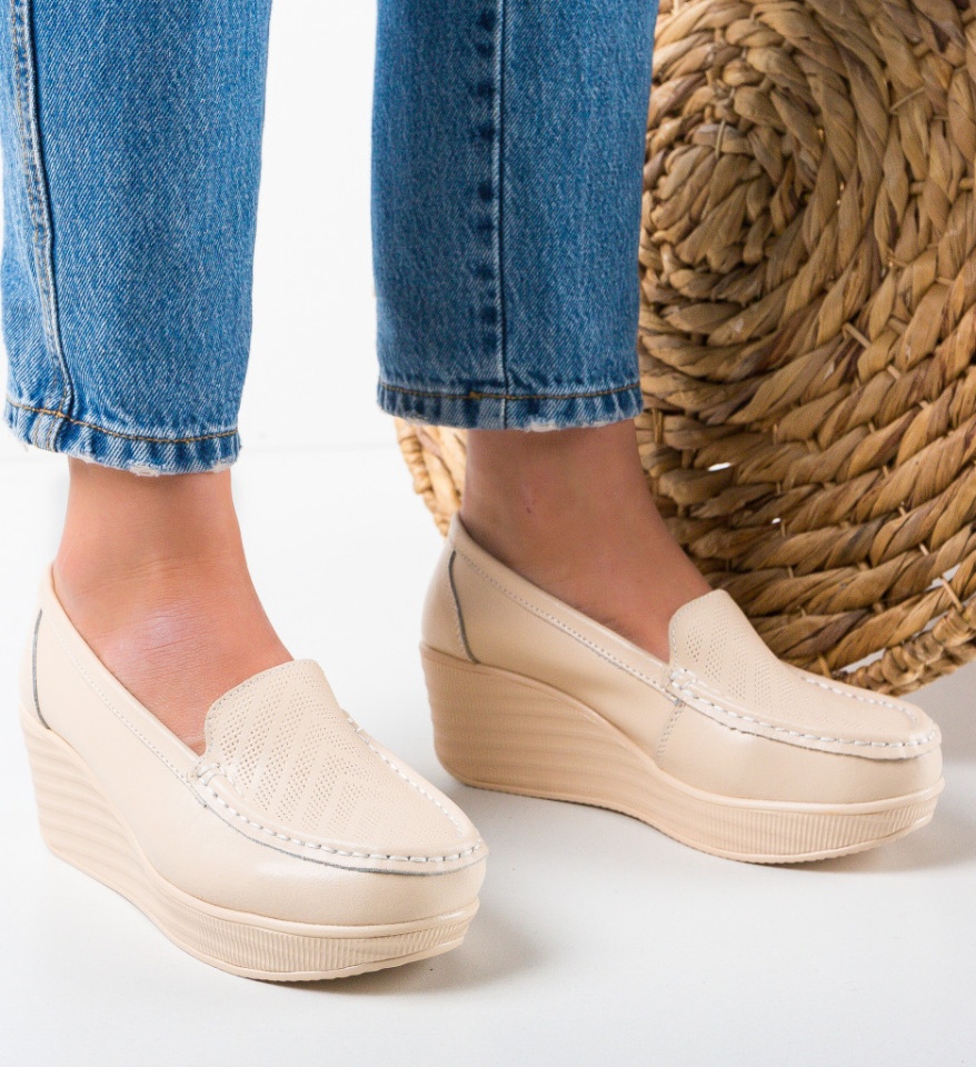 Pantofi Casual Ely Bej - Img 5