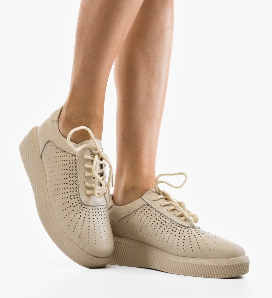 Pantofi Casual Lehe Bej - Img 4