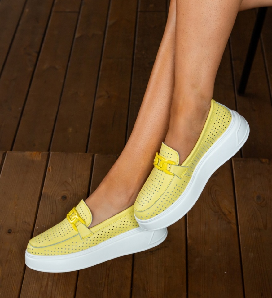 Pantofi Casual Lezzer Galbeni - Img 3