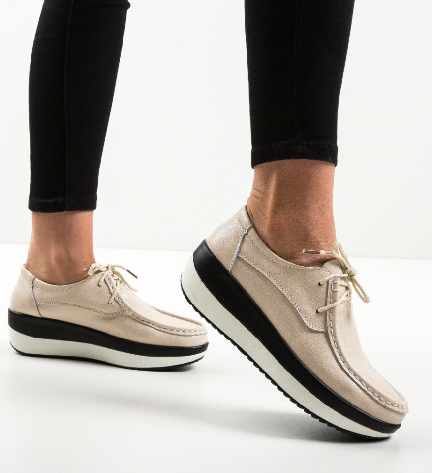 Pantofi Casual Vlasta Bej - Img 2