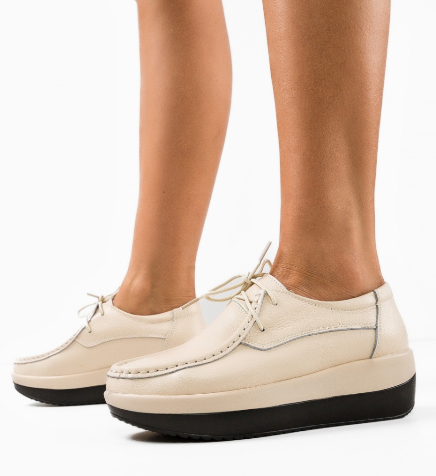 Pantofi Casual Vlasta Bej - Img 14