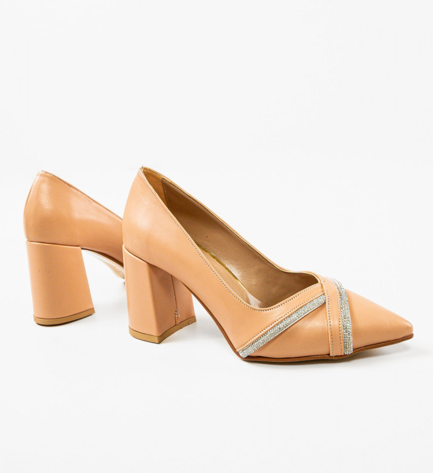 Pantofi dama Crysta Nude - Img 4