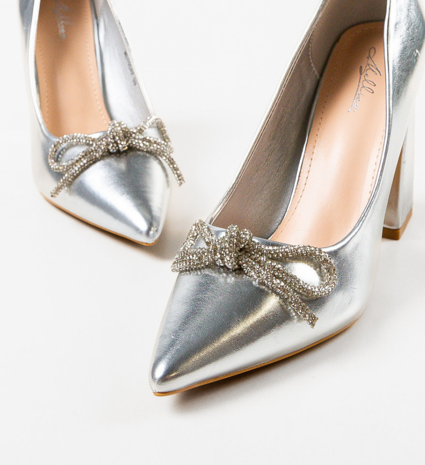 Pantofi dama Dark Argintii - Img 2