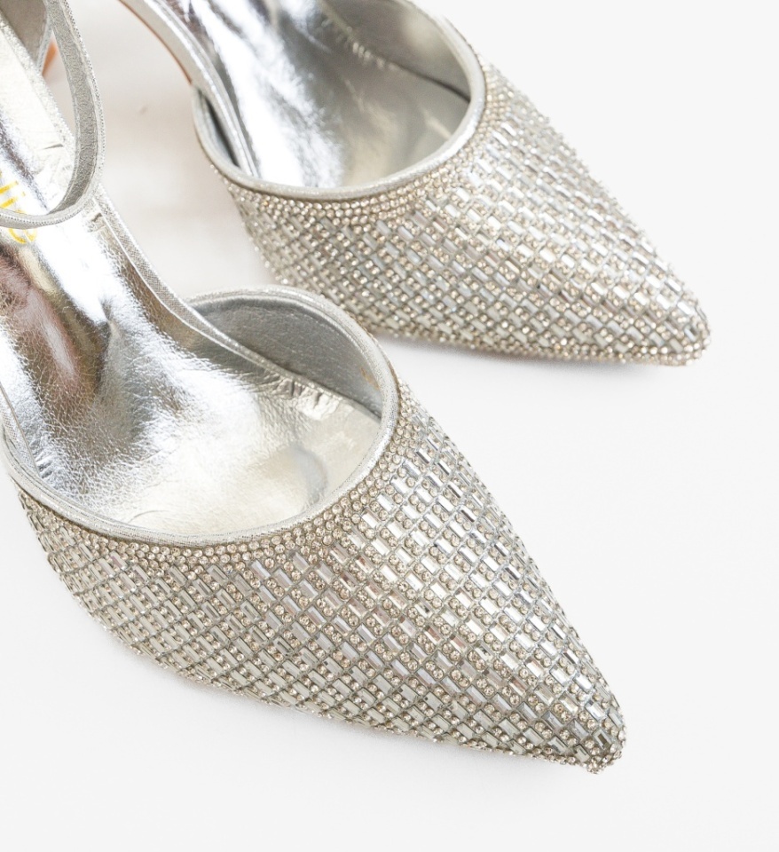 Pantofi dama Goldie Argintii - Img 3