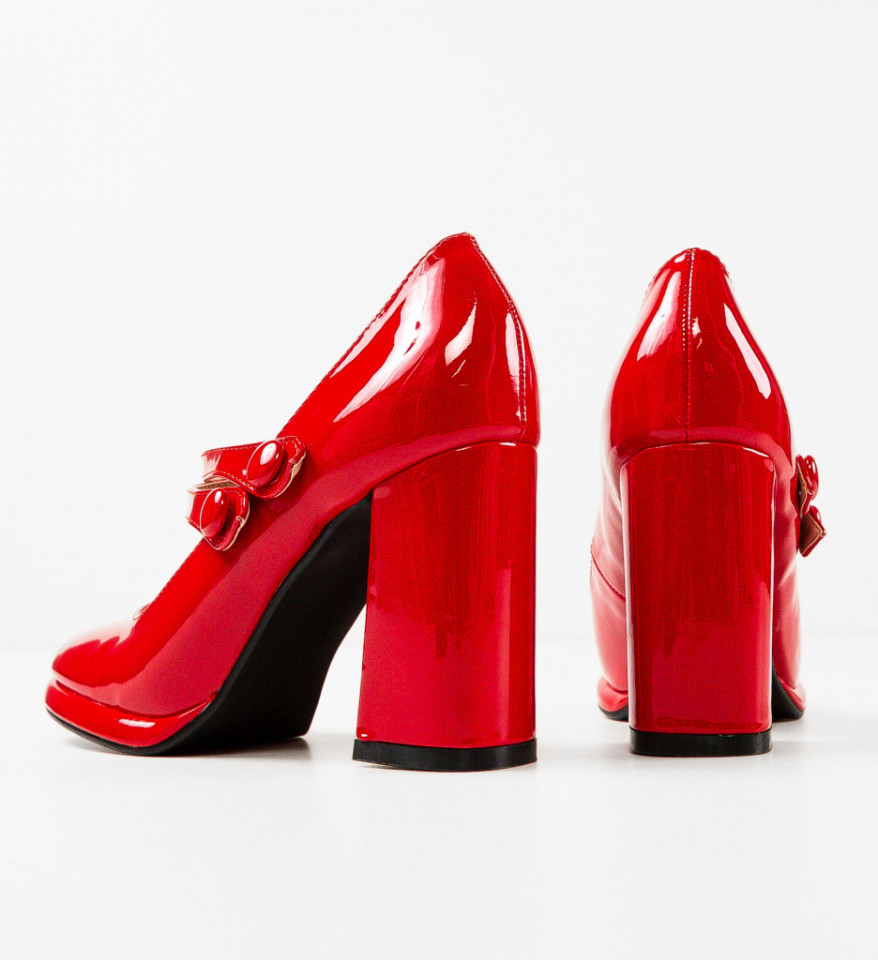 Pantofi dama Vintage Rosii - Img 4
