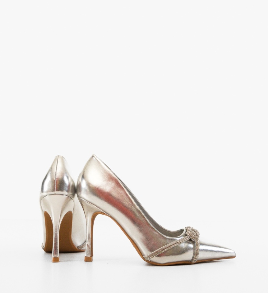 Pantofi stiletto dama Abrams Argintii - Img 4