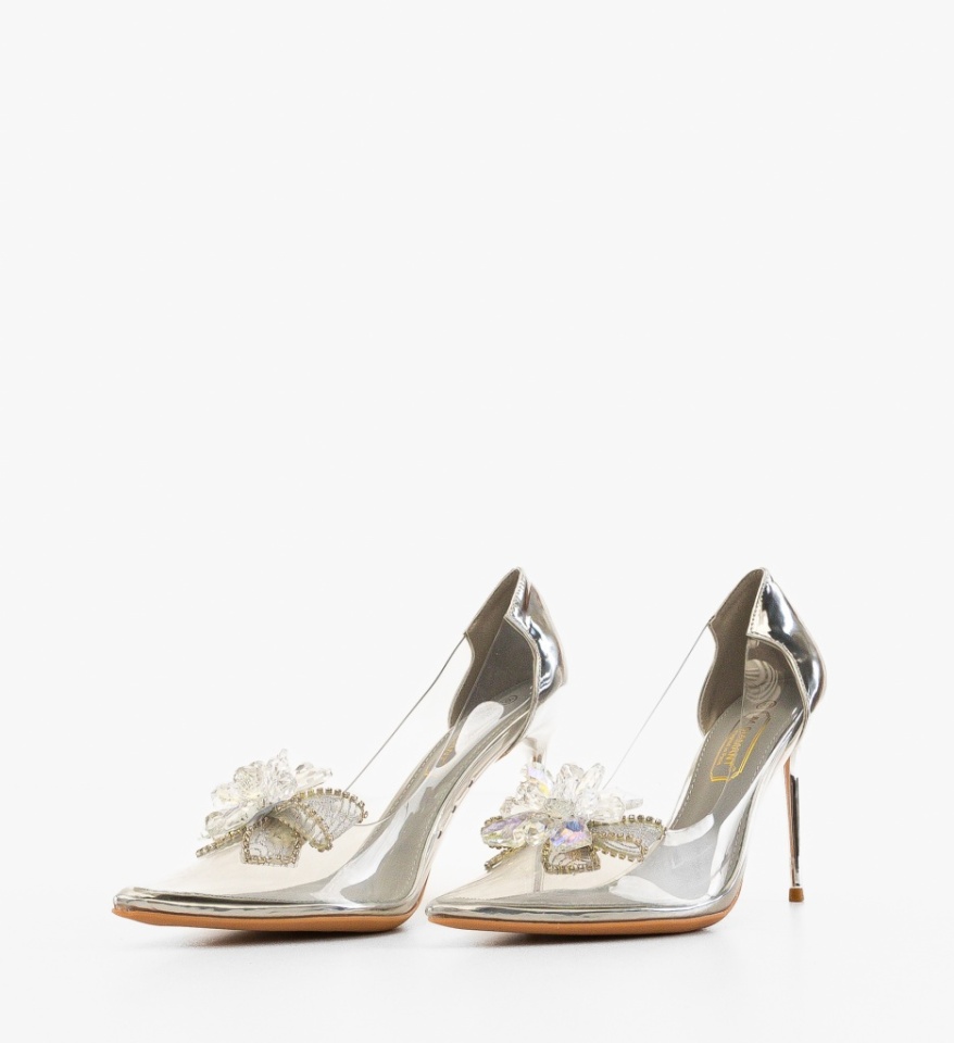 Pantofi stiletto dama Inayah Argintii - Img 2