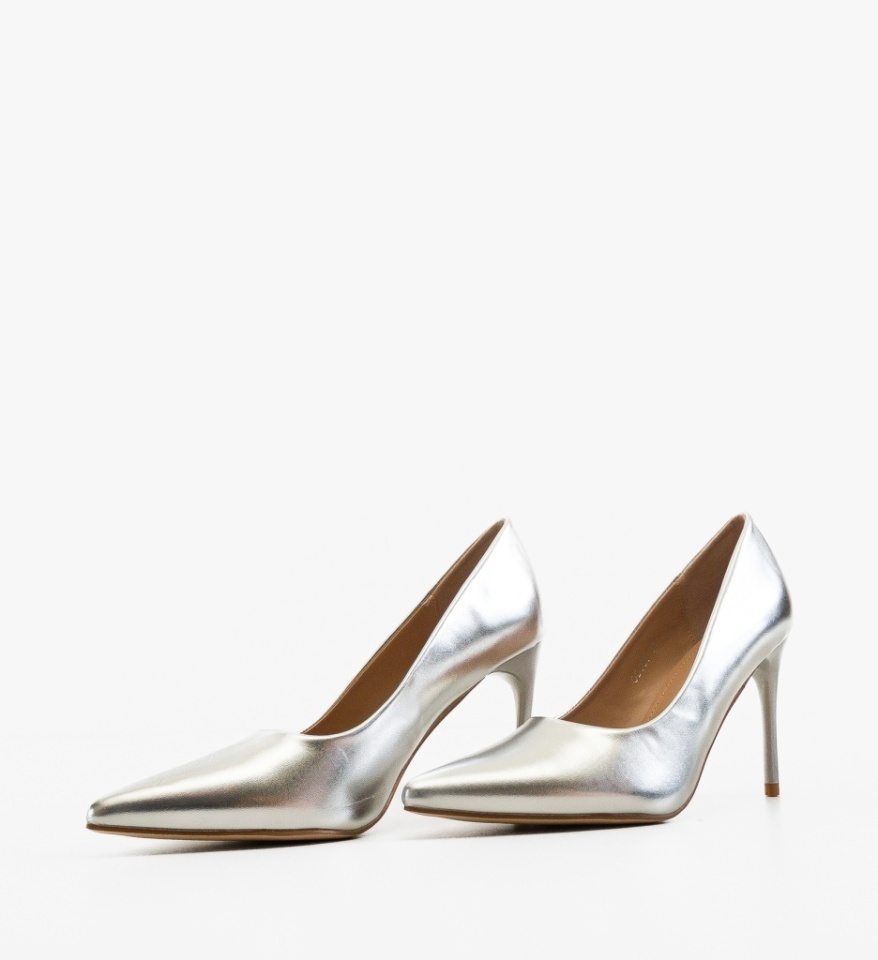 Pantofi stiletto dama Neybar Argintii - Img 3