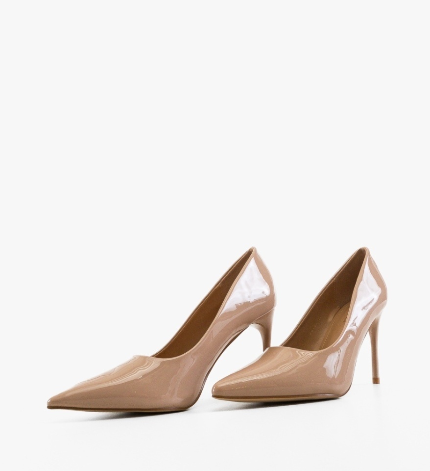 Pantofi stiletto dama Neybar Bej - Img 3