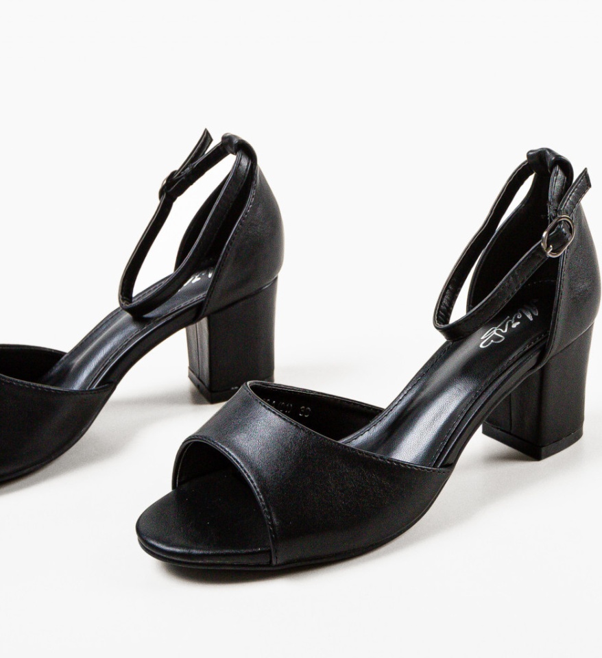 Sandale cu toc Bride Negre 2 - Img 12