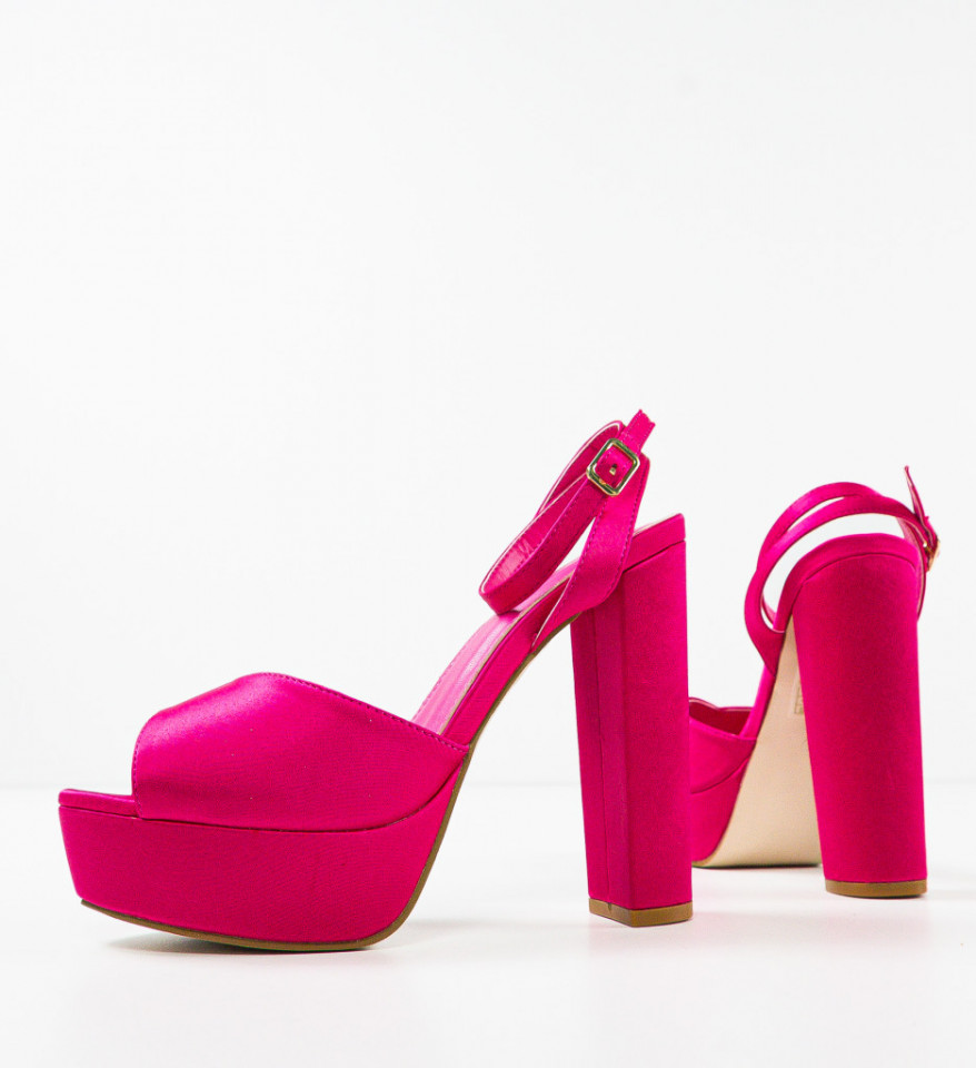 Sandale cu toc Gustavo Fuchsia - Img 4