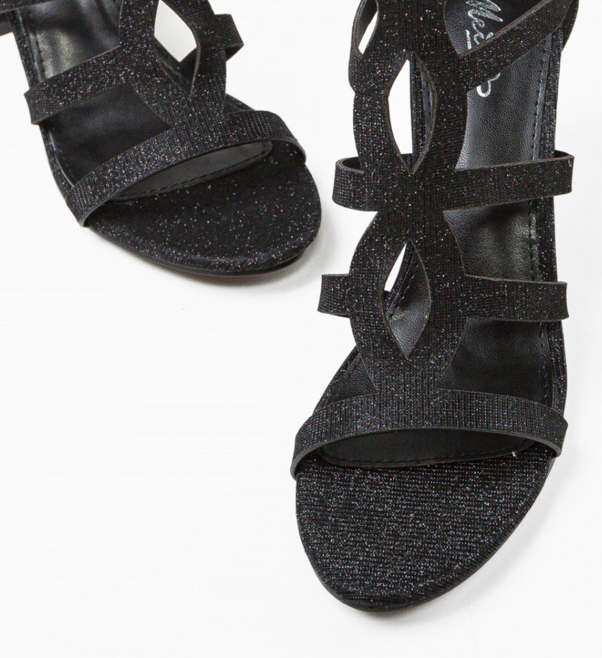 Sandale cu toc Hoshino Negre 2 - Img 2