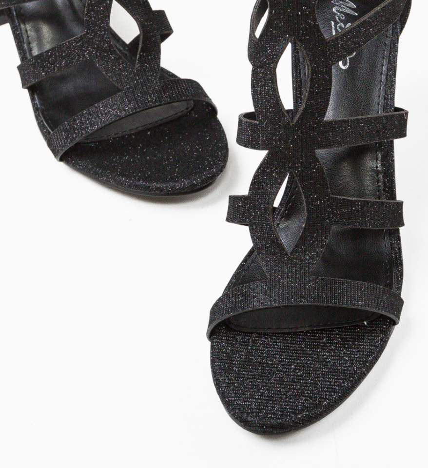 Sandale cu toc Hoshino Negre 2 - Img 2