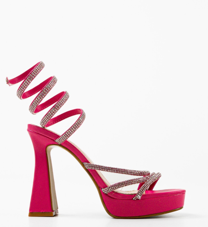 Sandale cu toc Keane Fuchsia - Img 11