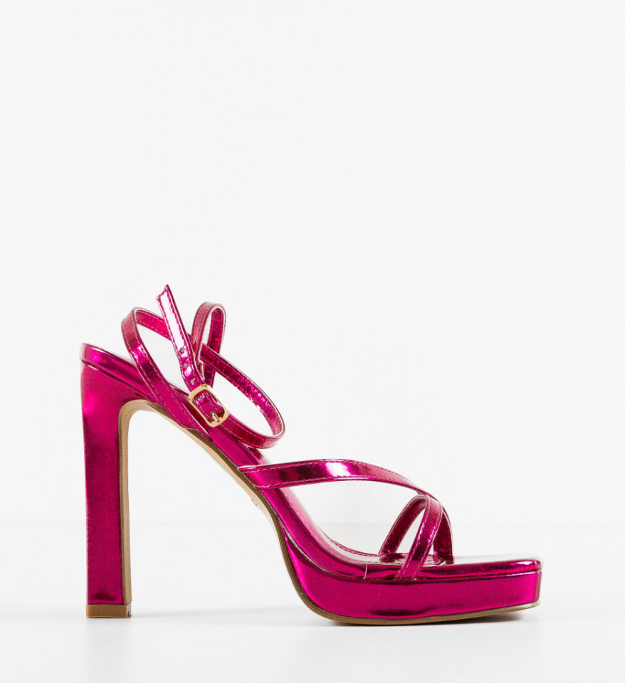 Sandale cu toc Lelesa Fuchsia