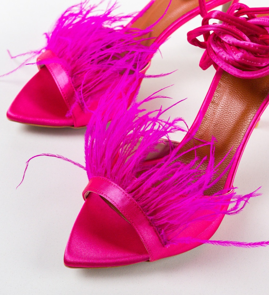 Sandale cu toc Orka Fuchsia - Img 4