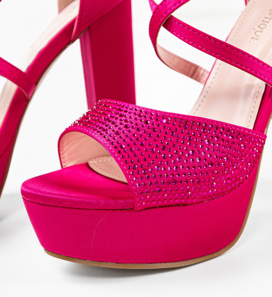 Sandale cu toc Parthen Fuchsia - Img 4