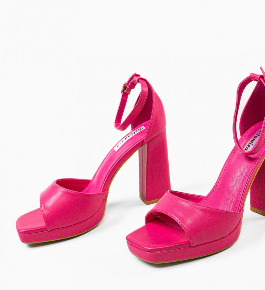 Sandale cu toc Rais Fuchsia - Img 2