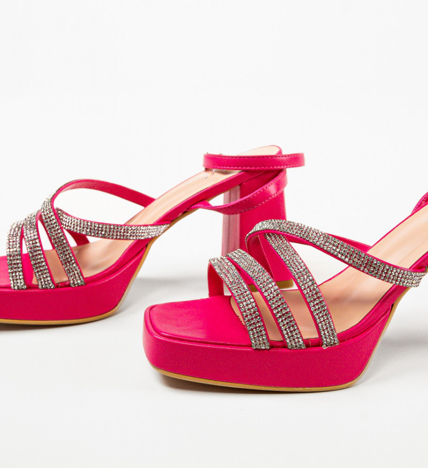 Sandale cu toc Shohre Fuchsia - Img 2