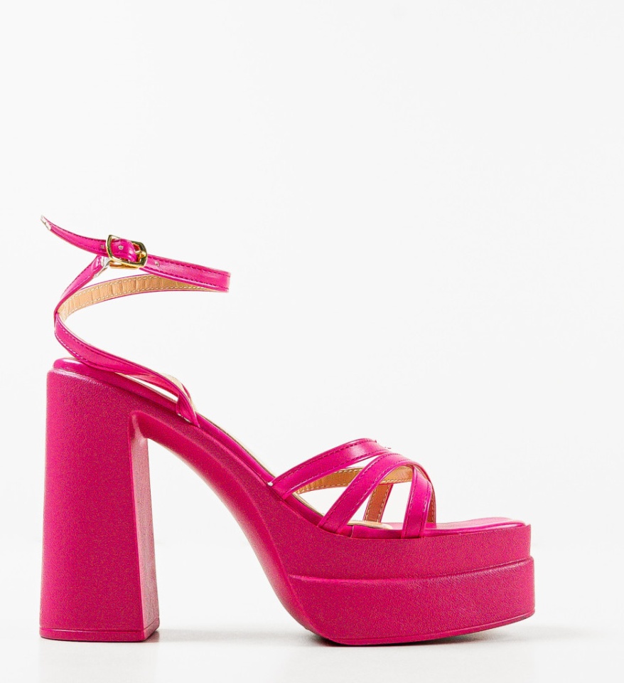 Sandale cu toc Shreya Fuchsia - Img 8
