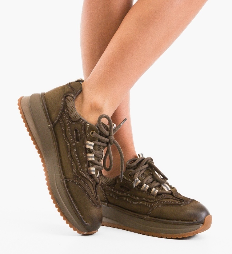 Sneakers dama Akiva Khaki - Img 4
