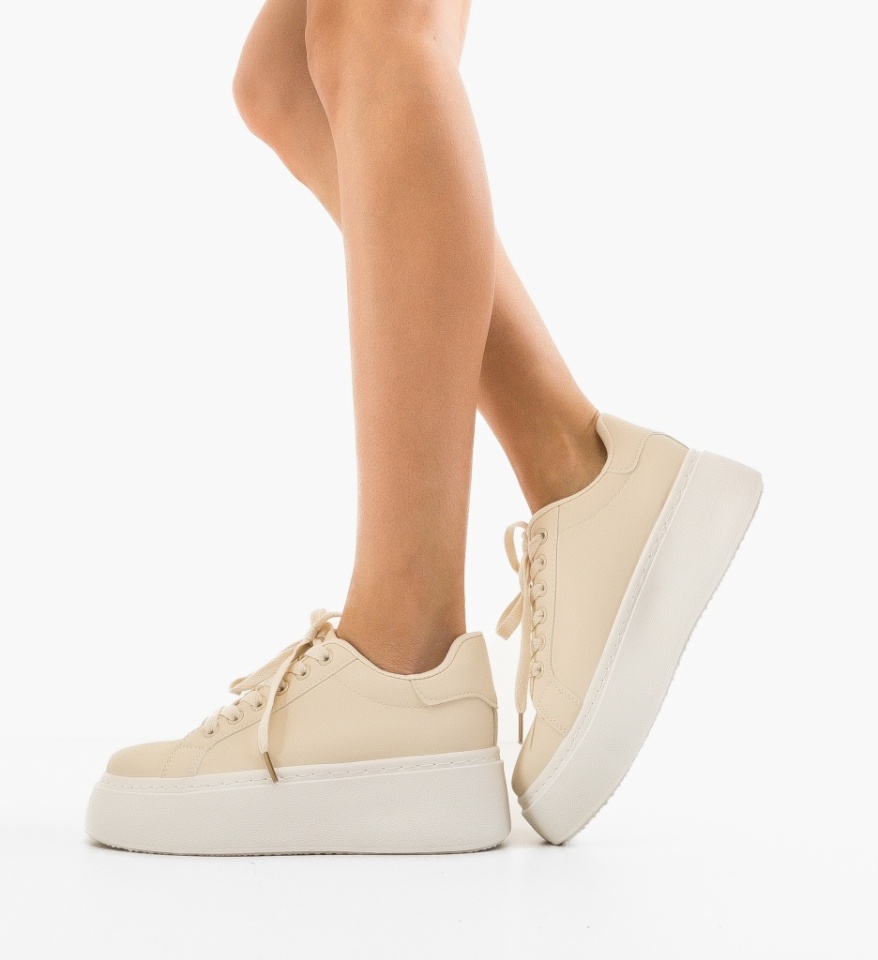 Sneakers dama Berha Bej - Img 4