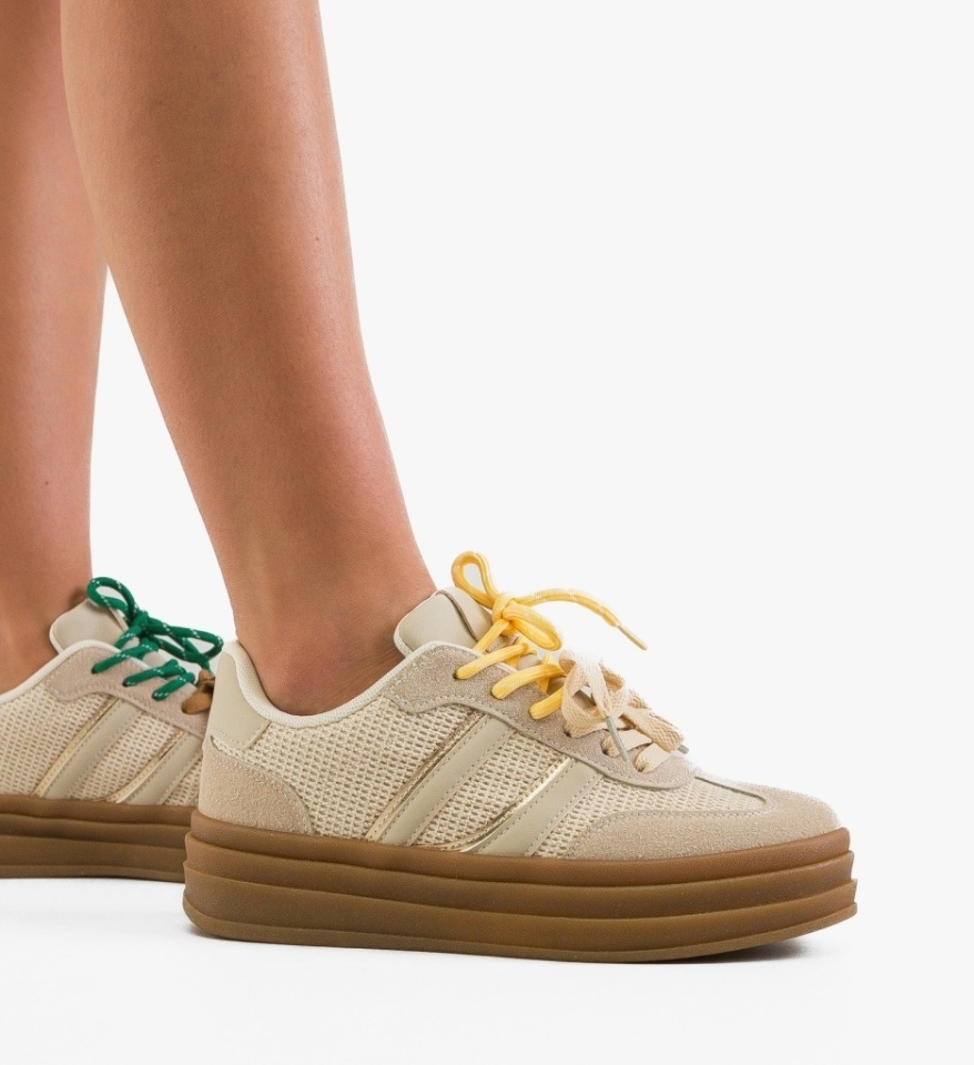 Sneakers dama Boomby Bej 2 - Img 2