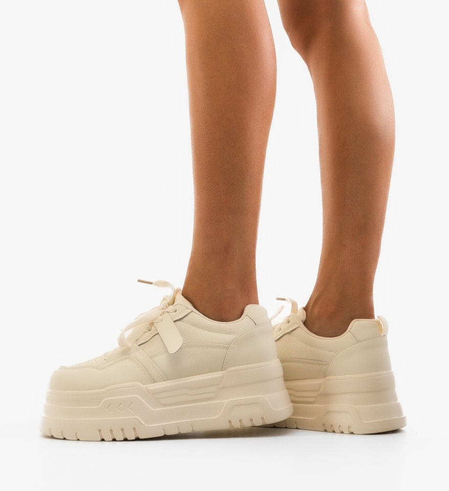 Sneakers dama Hift Bej - Img 5