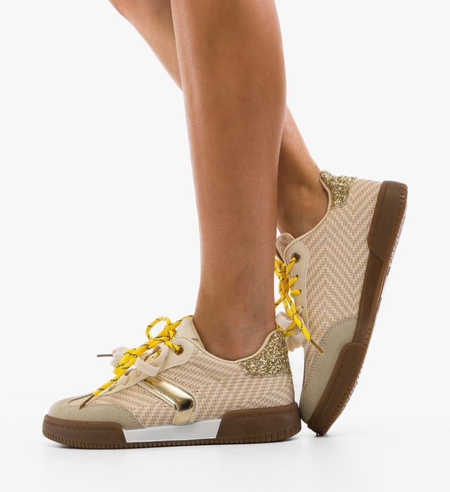 Sneakers dama Kabber Bej - Img 3