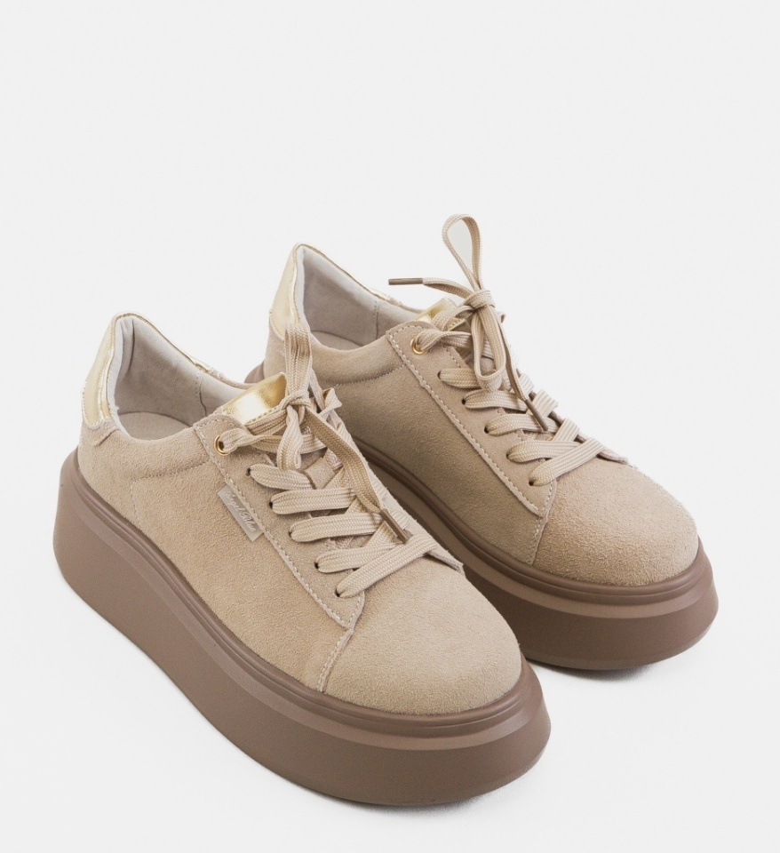 Sneakers dama Kamin Bej - Img 2