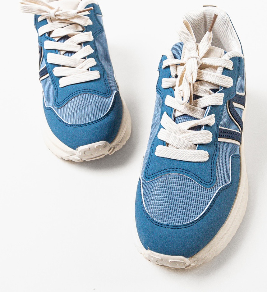 Sneakers dama Osborne Albastri - Img 2