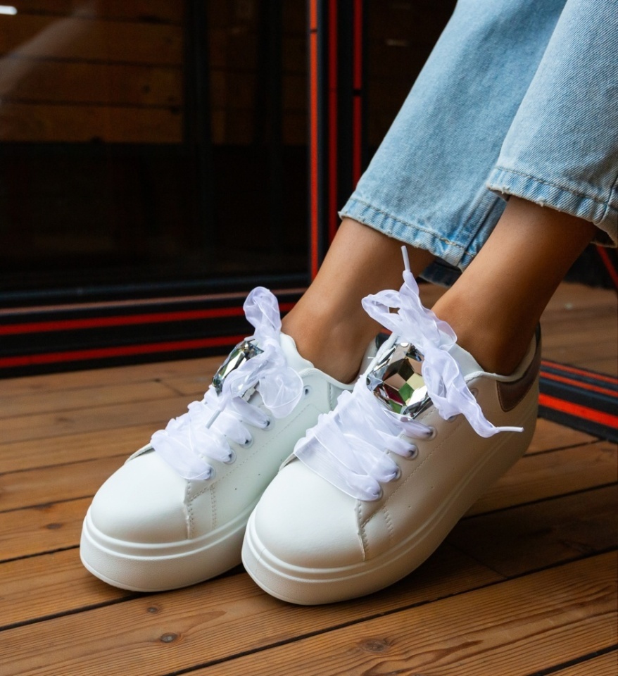 Sneakers dama Rhiann Argintii - Img 4