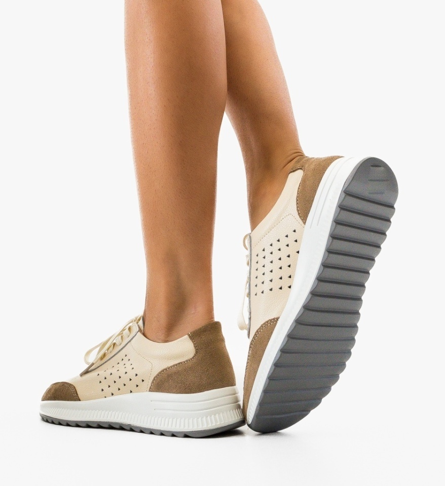 Sneakers dama Trybary Bej - Img 3