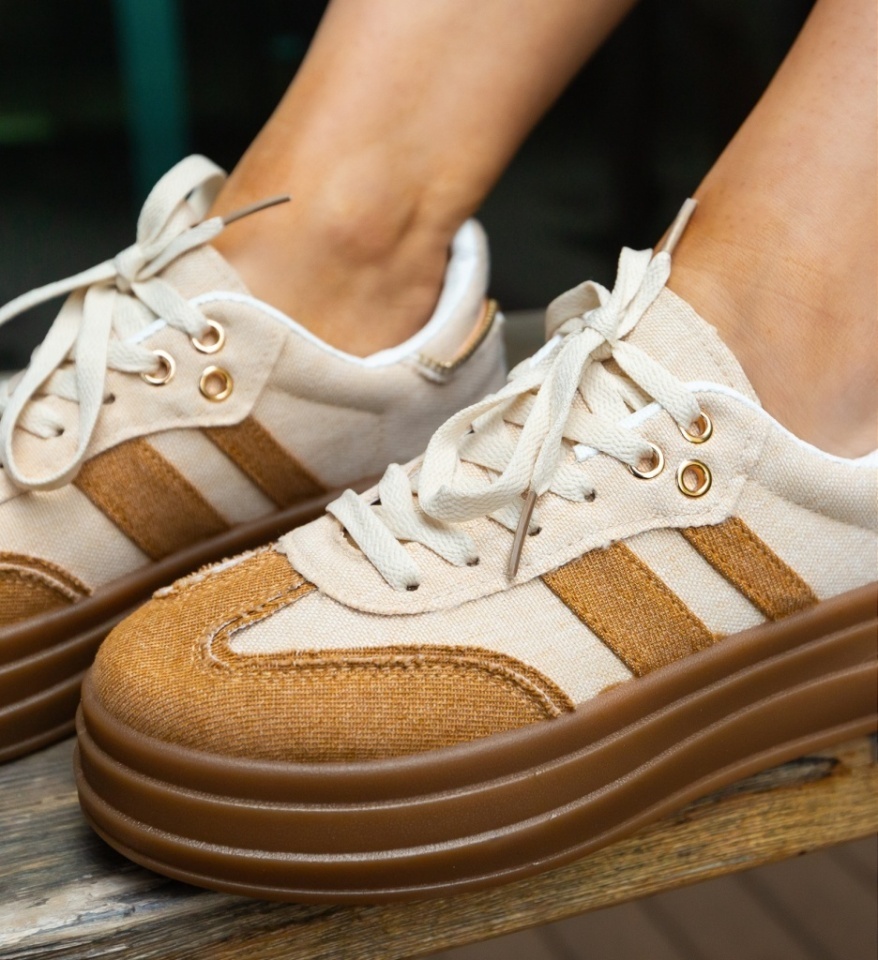 Sneakers dama Zyla Bej - Img 2