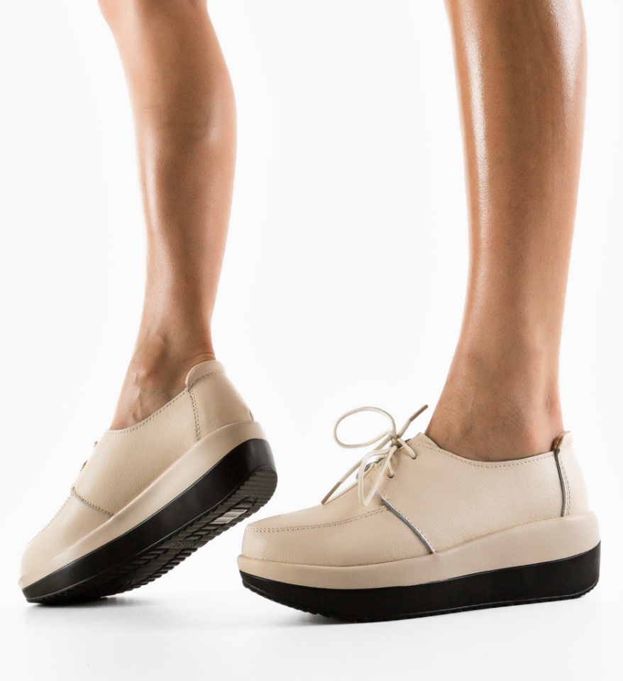 Pantofi Casual Creamt Bej - Img 4