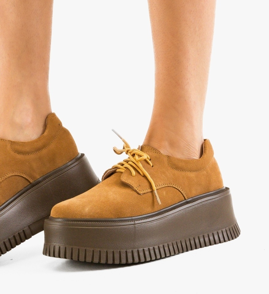 Pantofi casual dama Benve Camel - Img 1