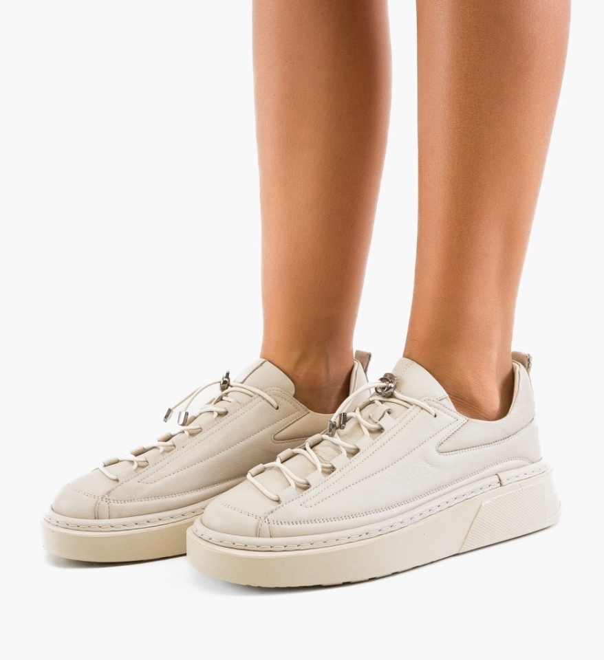 Pantofi casual dama Danubys Bej - Img 5
