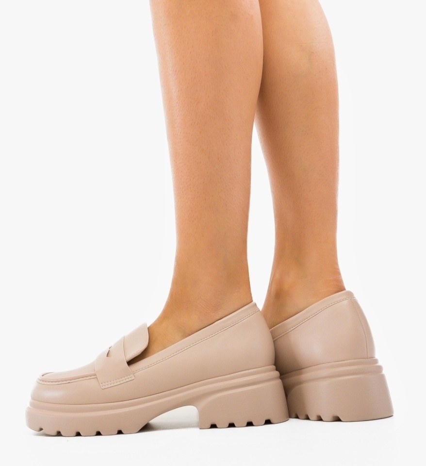Pantofi casual dama Nowe Bej - Img 2