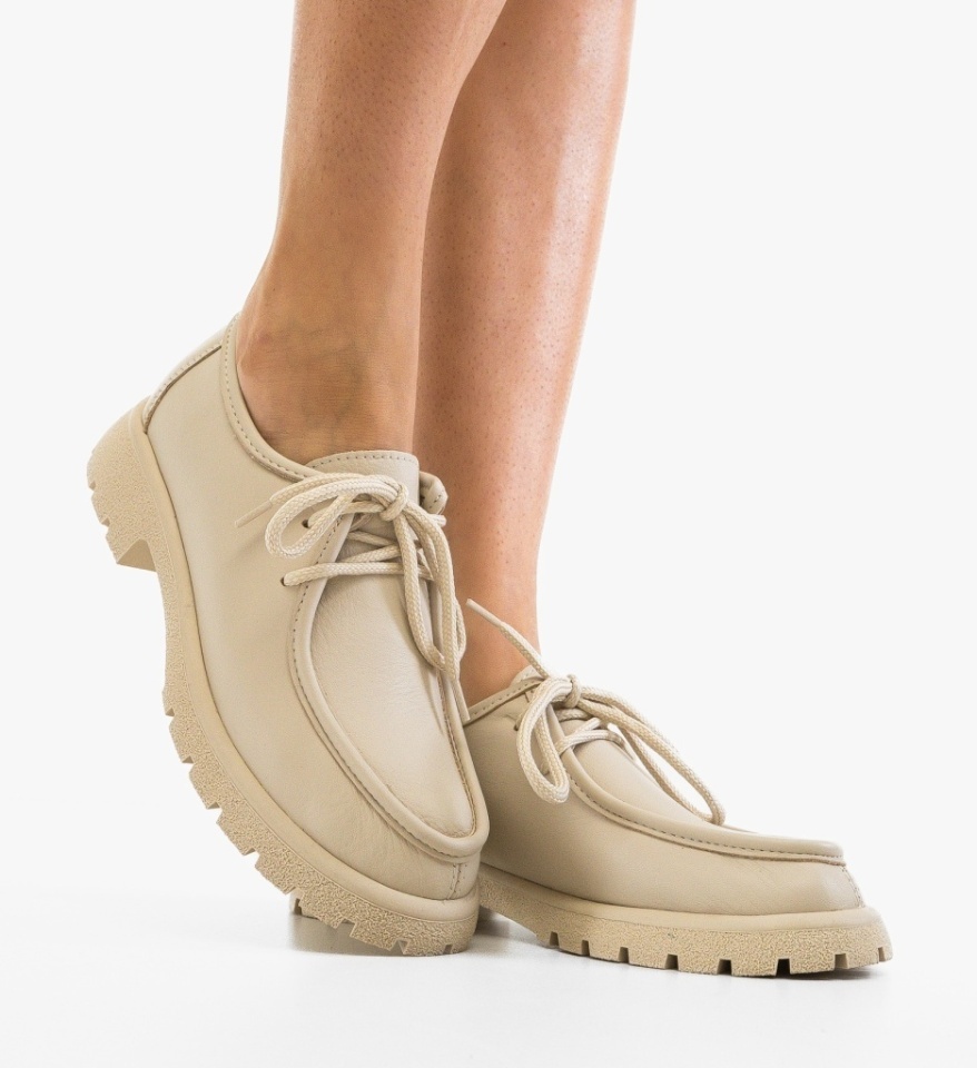 Pantofi casual dama Palome Bej - Img 2
