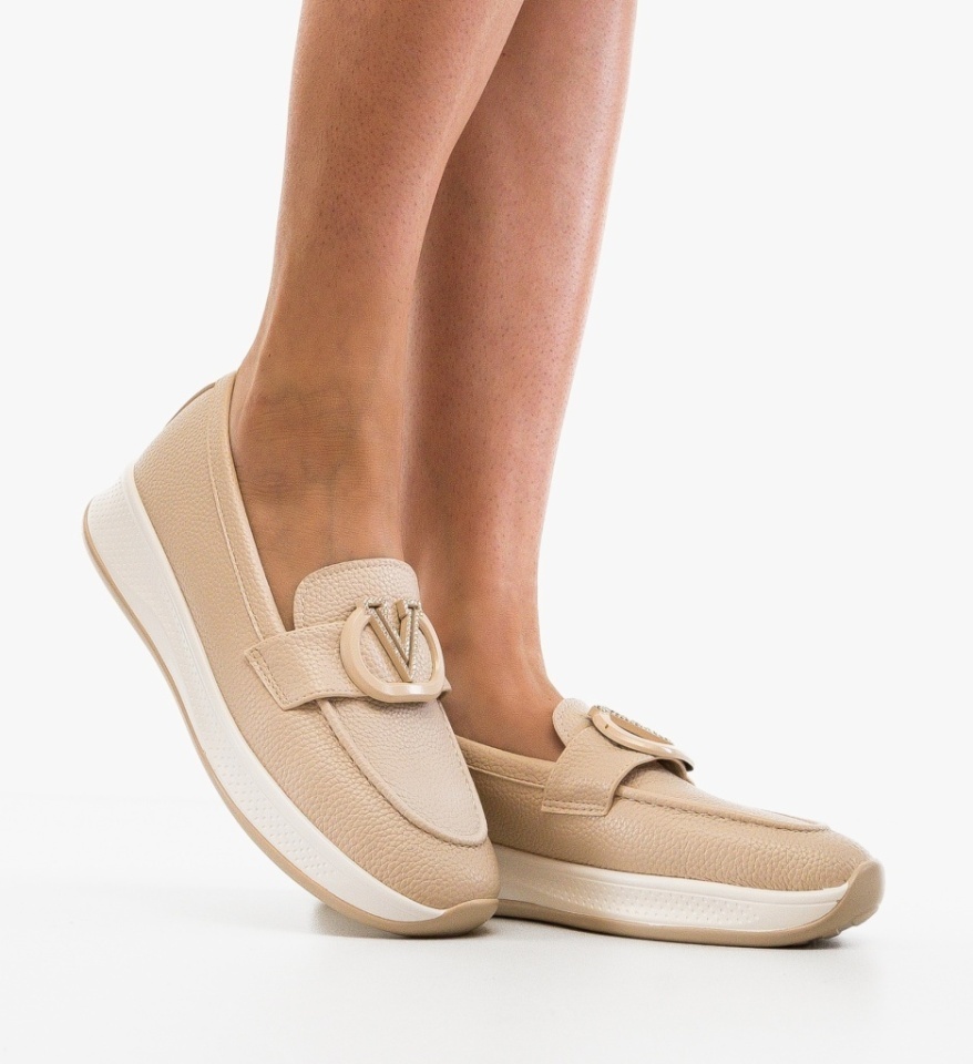 Pantofi casual dama Verena Bej - Img 2