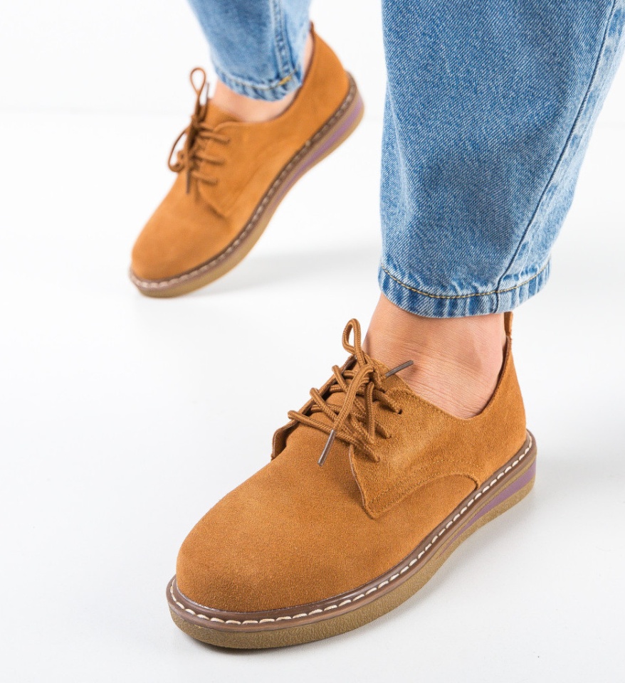 Pantofi Casual Romena Camel - Img 14