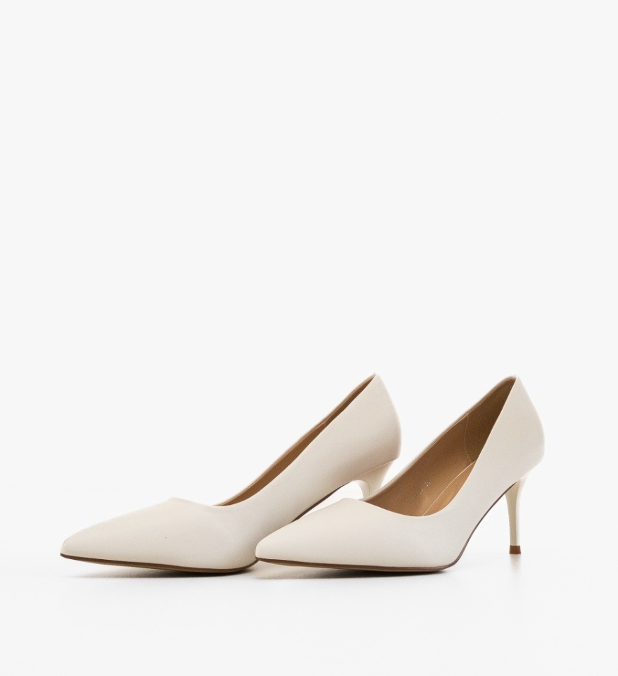 Pantofi stiletto dama Adra Albi - Img 2