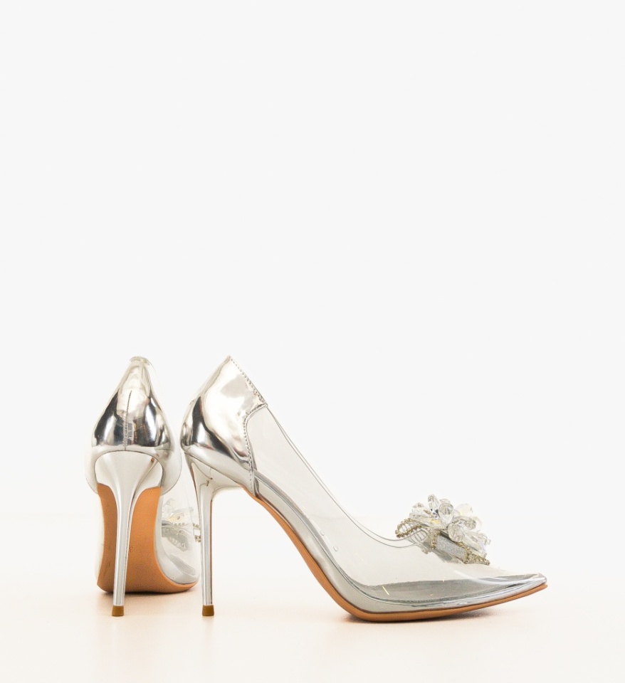 Pantofi stiletto dama Inayah Argintii - Img 3