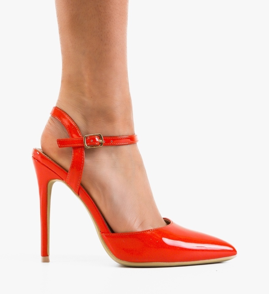 Pantofi stiletto dama Jaximet Portocalii - Img 4