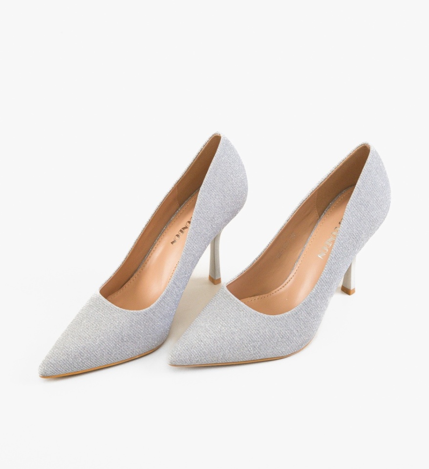 Pantofi stiletto dama Moham Argintii - Img 2