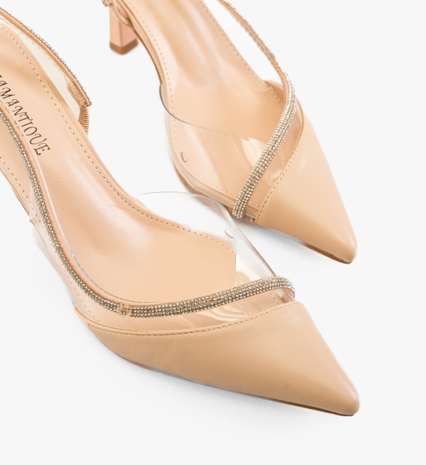Pantofi stiletto dama Mykono Bej - Img 2