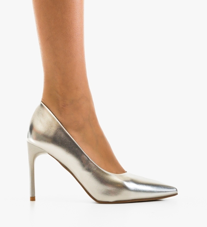 Pantofi stiletto dama Neybar Argintii - Img 4